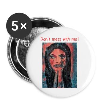Don't mess with me! - Lot de 5 petits badges (25 mm) - blanc - Devant