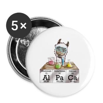Cute Cute Alpaca Chemicals Al Pa Ca Lala - Buttons small 1''/25 mm (5-pack) - white - Front