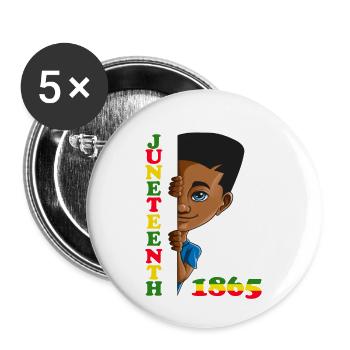 Le garçon ne cache plus Juneteenth 1865 - Lot de 5 petits badges (25 mm) - blanc - Devant