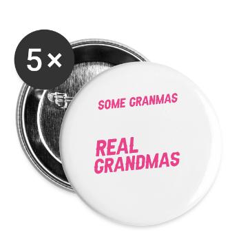 Certaines granmas tricotent de vraies grands-mères vont courir cool - Lot de 5 petits badges (25 mm) - blanc - Devant
