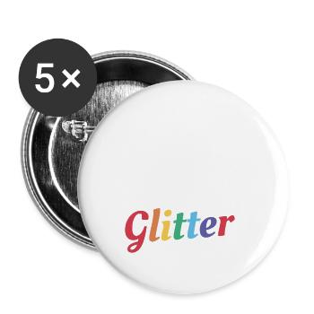 Je suis tellement gay que j’éternue Glitter LGBT Bisexual Pride - Lot de 5 petits badges (25 mm) - blanc - Devant