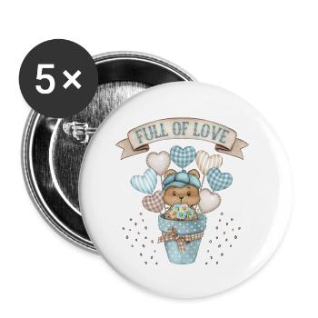 Baby boy, baby bear, baby teddy bear motif - Buttons small 1''/25 mm (5-pack) - white - Front