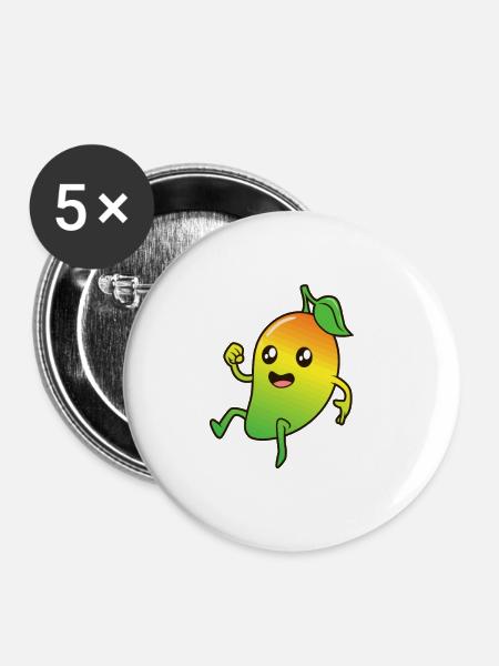 Kawaii Comic Mango - Buttons klein 25 mm (5er Pack) - Weiß