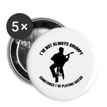 Gitarrist Gitarre Musik Gitarristin Band Musiker - Buttons klein 25 mm (5er Pack) - Weiß - Vorne