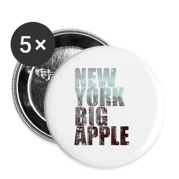 New York Big Apple Skyline USA - Buttons klein 25 mm (5er Pack) - Weiß - Vorne