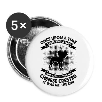 Une fois - Crête chinoise - Lot de 5 petits badges (25 mm) - blanc - Devant