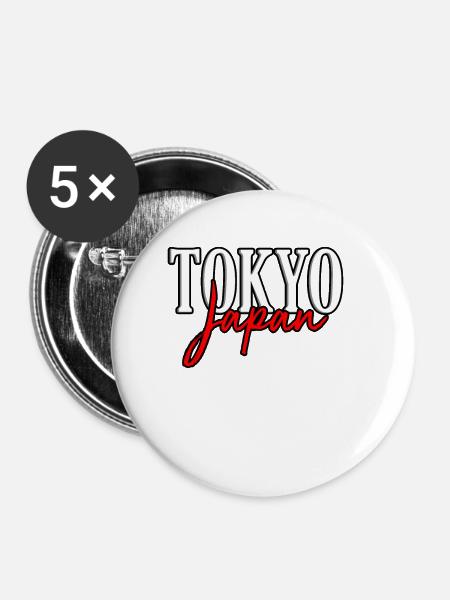 Japan - Buttons klein 25 mm (5er Pack) - Weiß