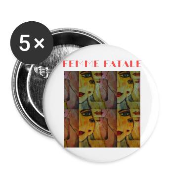 Femme fatale warm colours - Lot de 5 petits badges (25 mm) - blanc - Devant
