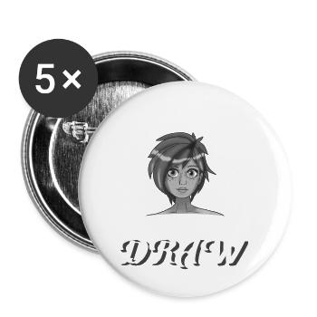 Juste une fille qui aime dessiner - Lot de 5 petits badges (25 mm) - blanc - Devant