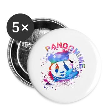 pandomime,panda,pantomime,graffiti - Buttons small 1''/25 mm (5-pack) - white - Front