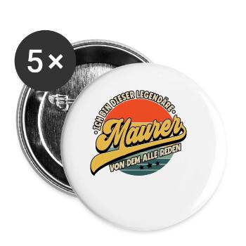 Maurer - Buttons klein 25 mm (5er Pack) - Weiß - Vorne