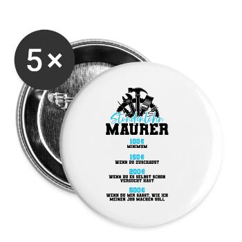 Maurer - Buttons klein 25 mm (5er Pack) - Weiß - Vorne