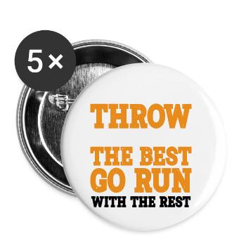 If You Can't Throw With The Best, Go Run - Buttons small 1''/25 mm (5-pack) - white - Front