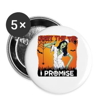 Happy Halloween Grusel Monster Spuk Horror Schreck - Buttons klein 25 mm (5er Pack) - Weiß - Vorne