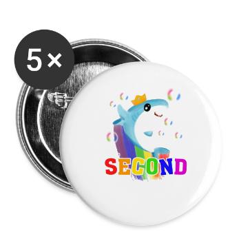 Hello Second Grade - Buttons small 1''/25 mm (5-pack) - white - Front