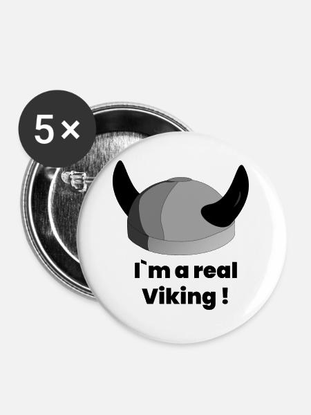 viking - Buttons klein 25 mm (5er Pack) - Weiß