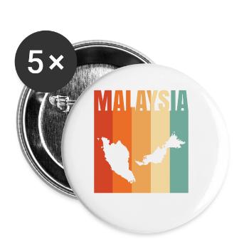 Malaisie - Lot de 5 petits badges (25 mm) - blanc - Devant