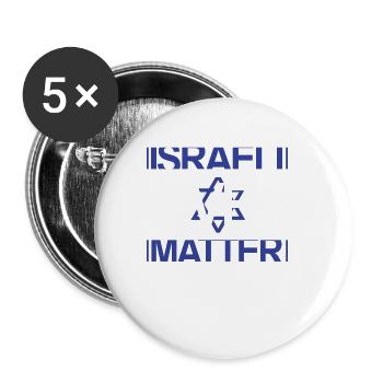 Israël - Lot de 5 petits badges (25 mm) - blanc - Devant