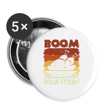 Türkei Tag Essen Lustige Herbst Thanksgiving - Buttons klein 25 mm (5er Pack) - Weiß - Vorne
