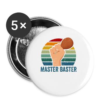 Truthahnbein-Tag Lustiger Masterbaster Thanks - Buttons klein 25 mm (5er Pack) - Weiß - Vorne
