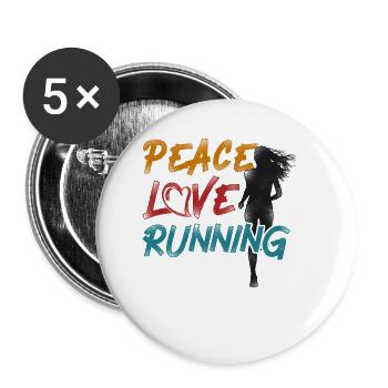 Running Runner Half Marathon - Buttons small 1''/25 mm (5-pack) - white - Front