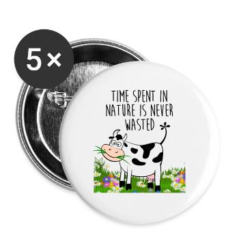 Temps passé dans la nature - Lot de 5 petits badges (25 mm) - blanc - Devant