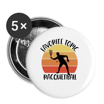 favorite topic Racquetball - Buttons klein 25 mm (5er Pack) - Weiß - Vorne