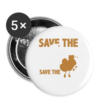 bee protection environmental protection - Buttons small 1''/25 mm (5-pack) - white - Front