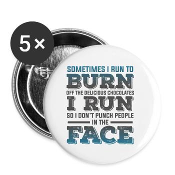 condition physique de la course - Lot de 5 petits badges (25 mm) - blanc - Devant