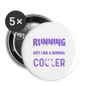 running mom mama - Buttons klein 25 mm (5er Pack) - Weiß - Vorne