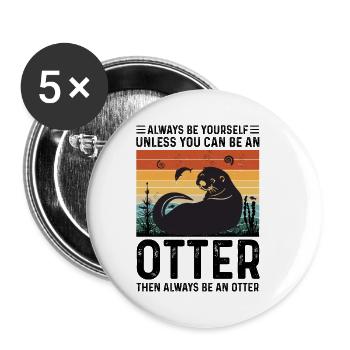 BE AN OTTER Otter Merch Sweet Otter Kids - Buttons small 1''/25 mm (5-pack) - white - Front
