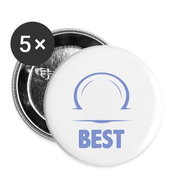 tracteur agricole - Lot de 5 petits badges (25 mm) - blanc - Devant
