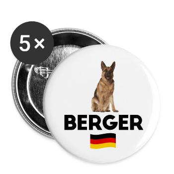 German Shepherd Dog Breed - Buttons small 1''/25 mm (5-pack) - white - Front