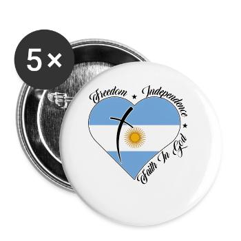Freiheit Glaube An Gott - Argentinien - Buttons klein 25 mm (5er Pack) - Weiß - Vorne