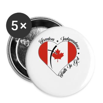 Freiheit Glaube An Gott - Kanada - Buttons klein 25 mm (5er Pack) - Weiß - Vorne