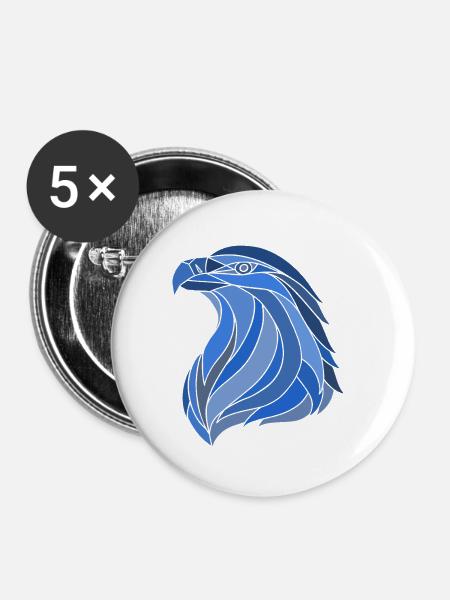 eagle blue - Buttons klein 25 mm (5er Pack) - Weiß