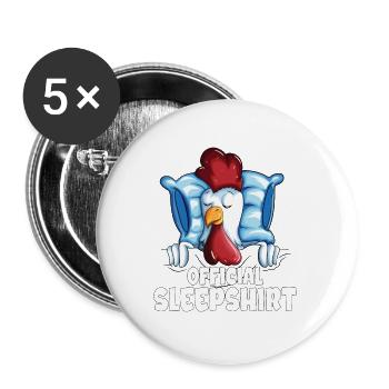 Chicken Chicks Chickens Pajamas Late riser Chicken - Buttons small 1''/25 mm (5-pack) - white - Front