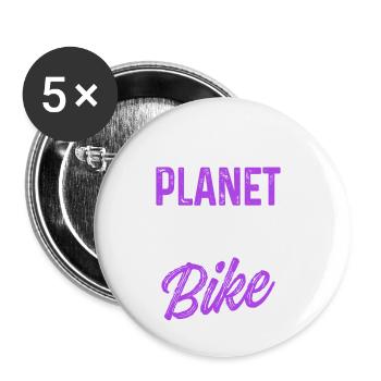 save the planet fahrrad - Buttons klein 25 mm (5er Pack) - Weiß - Vorne