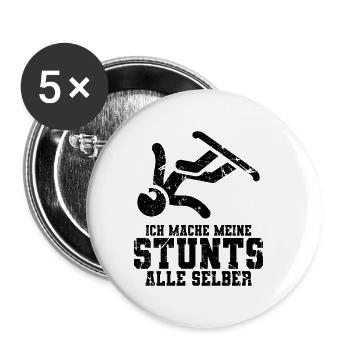 Snowboard - Buttons klein 25 mm (5er Pack) - Weiß - Vorne