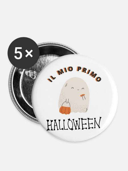 MEIN ERSTES HALLOWEEN - Buttons klein 25 mm (5er Pack) - Weiß