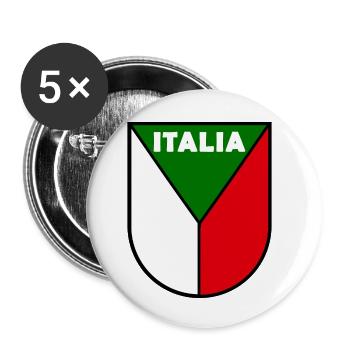 Italien Wappen - Buttons klein 25 mm (5er Pack) - Weiß - Vorne
