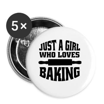 Baker Confectioner Baking Mrs. Pastry Bakery Bakery - Buttons small 1''/25 mm (5-pack) - white - Front