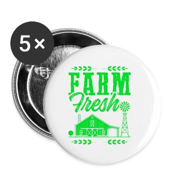 spruch frais de la ferme - Lot de 5 petits badges (25 mm) - blanc - Devant
