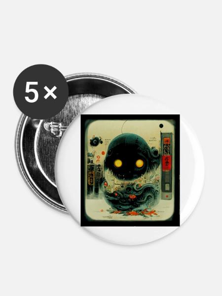 Verrücktes Bild - Buttons klein 25 mm (5er Pack) - Weiß