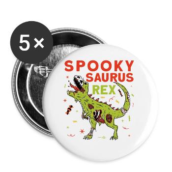 Effrayant Saurus Rex - Lot de 5 petits badges (25 mm) - blanc - Devant