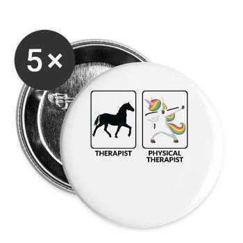 Funny physiotherapist - Buttons small 1''/25 mm (5-pack) - white - Front