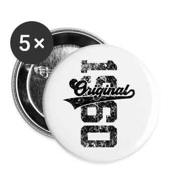 66. GEBURTSTAG ORIGINAL 1960 - Buttons klein 25 mm (5er Pack) - Weiß - Vorne
