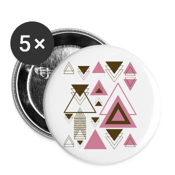 Triangles Geometry Minimalist Rose Gold - Buttons small 1''/25 mm (5-pack) - white - Front