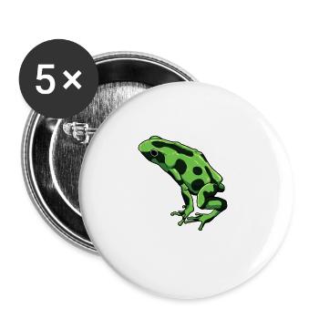 Frog Drawing - Terrible Poison Arrow Frog - Buttons small 1''/25 mm (5-pack) - white - Front