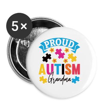 Autismus Mutter Tochter Sohn Autist Eltern Kind - Buttons klein 25 mm (5er Pack) - Weiß - Vorne